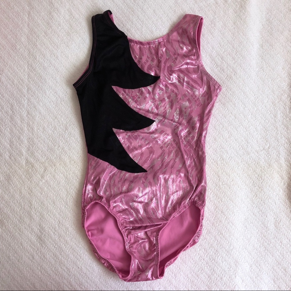 Pink Animal Print Gymnastics Leotard